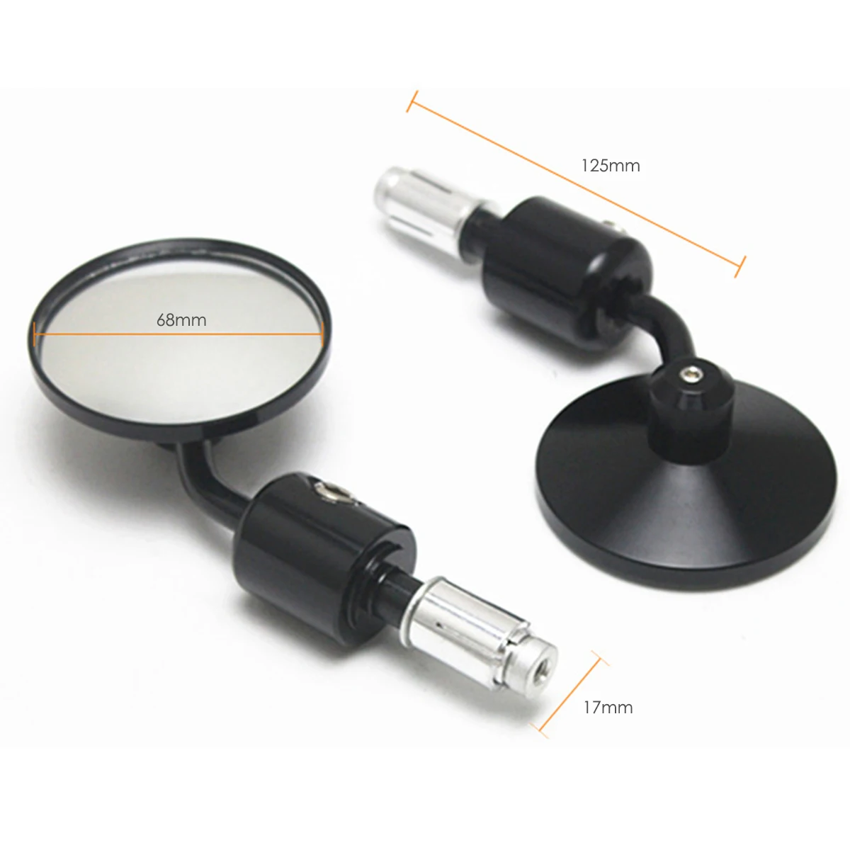 Зеркало мотоциклетное черное 6 8 мм 2 шт.|Боковые зеркала и аксессуары| |