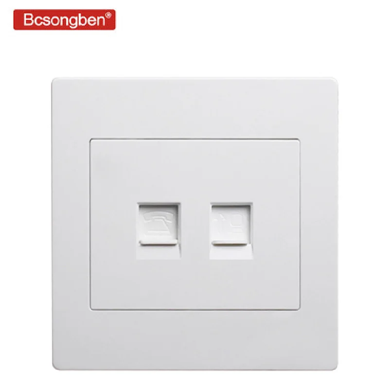 Тип 86 роскошная черная настенная электрическая розетка телефонная для