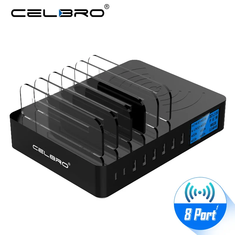 8A зарядное устройство usb multi Рабочий стол концентратора Qi Беспроводной Зарядное