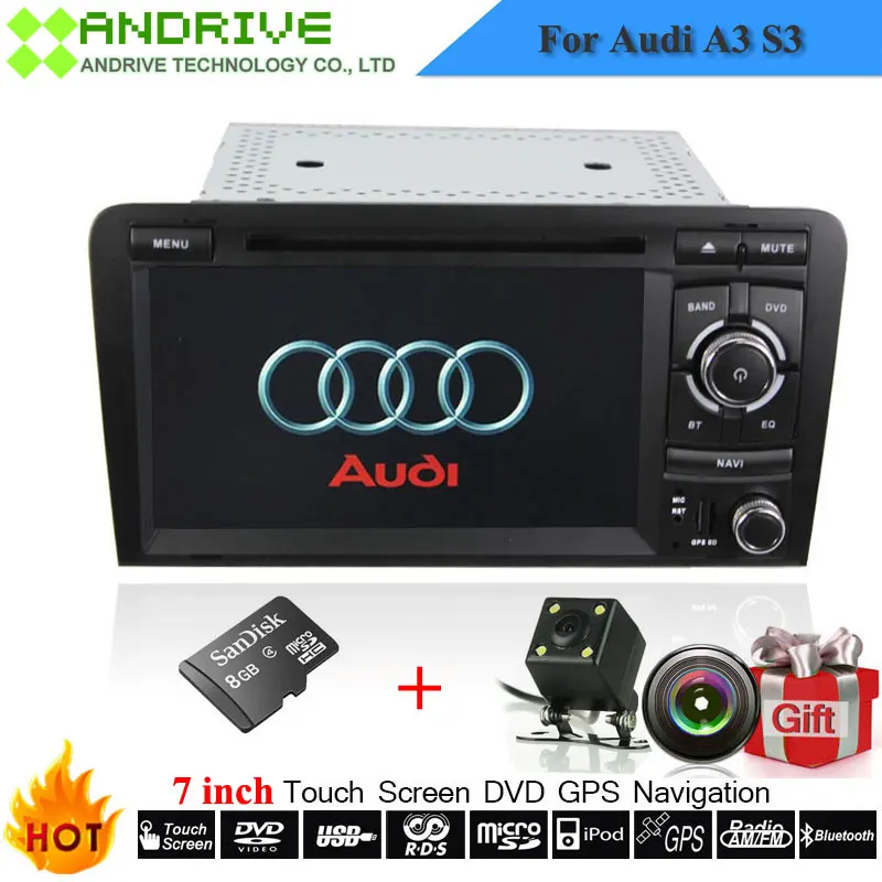 Два Din 7 дюймов Автомобильный dvd-плеер для Audi/A3/S3 2003-2012 Canbus радио gps Bluetooth навигация 1080P Навигация FM карта камера