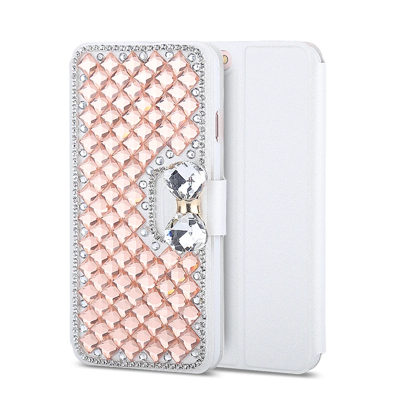 Кожаный чехол-книжка Haissky для Samsung Galaxy S7 edge S6 S5 S4 S3 S8 Plus роскошный чехол со стразами