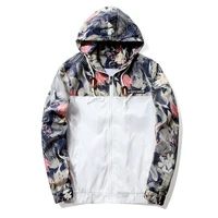 floral jacket 2020 autumn mens hooded jackets slim fit long sleeve homme trendy windbreaker coat brand clothing drop shipping