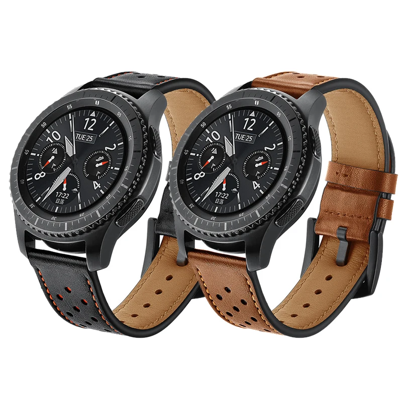 22 мм ремешок для samsung galaxy watch 46 мм S3 Frontier/классические часы huawei gt ремешок из натуральной кожи Смарт часы браслет