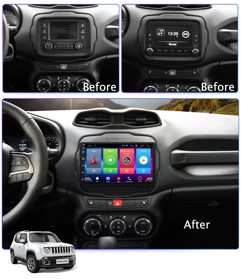 Автомобильный Android 8,1 мультимедийный плеер для JEEP Renegade- навигационное устройство GPS Рулевое колесо bluetooth управление Поддержка