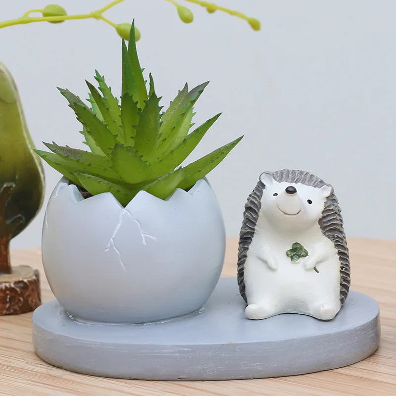Горячая креативная мини-животная Смола суккулентный цветочный горшок для