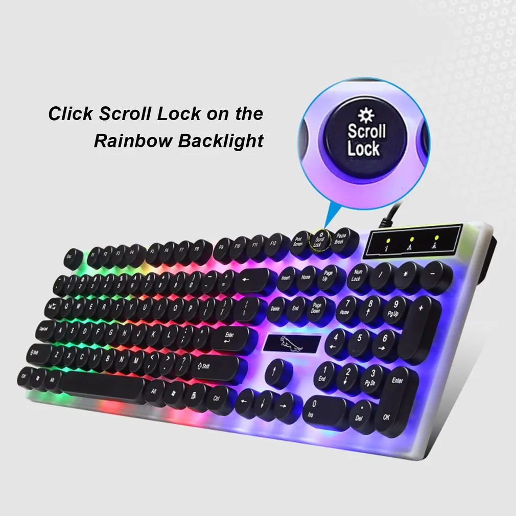 G21 USB Проводная Механическая панк-клавиатура led цветная подсветка игровая клавиатура водонепроницаемая для ПК компьютерного геймера