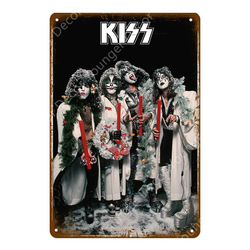YD6493F Музыка рок винтажные металлические знаки плакат Kiss Band табличка настенные стикеры украшение дома Классическая Роспись Тарелка бар клуб Декор - Цвет: YD6493F