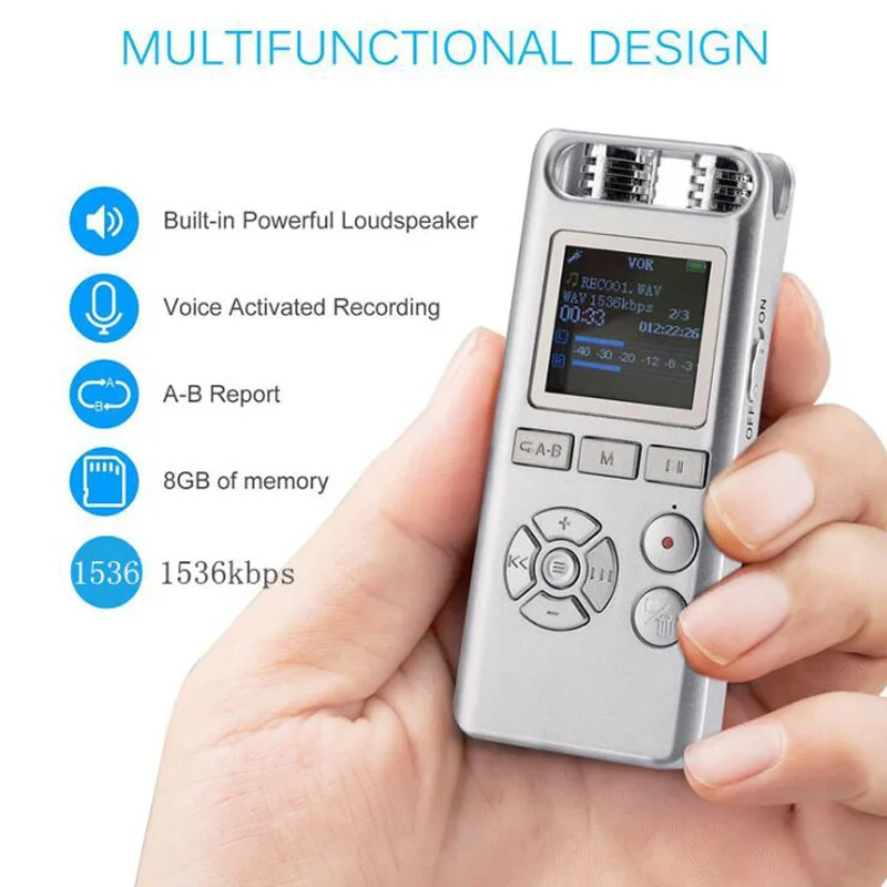 Top Quality Portable 8GB Digital Voice Recorder Handheld Mini Recording Pen Support Remote Control Audio | Электроника