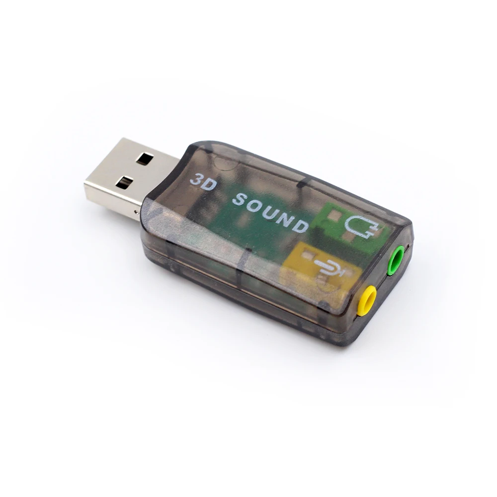 Виртуальная 5,1 звуковая карта Внешний USB аудио адаптер Звуковая карта USB к разъему 3,5 мм наушники микрофон для ПК ноутбук - Цвет: black