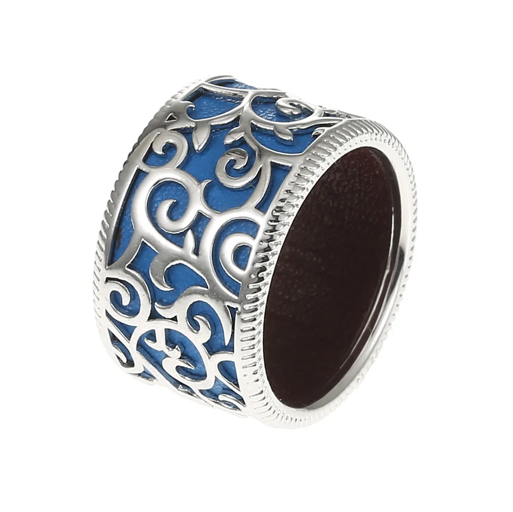 Кремо полый браслет Кольца Bijoux Femme персонализированные палец манжета кольцо Argent Реверсивный сменный кожаный клетка кольцо Спиннер