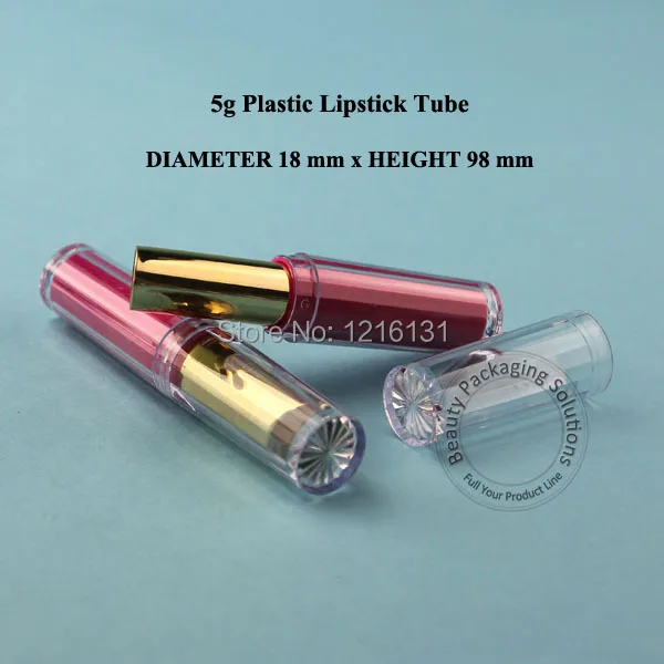 100 шт./лот оптовая продажа фотопластиковая пустая туба для УФ помады розовый