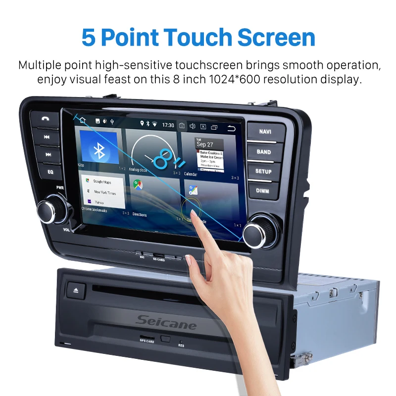 Seicane Android 8 0 дюймов 1Din автомобильный DVD Радио Аудио Стерео GPS мультимедийный плеер