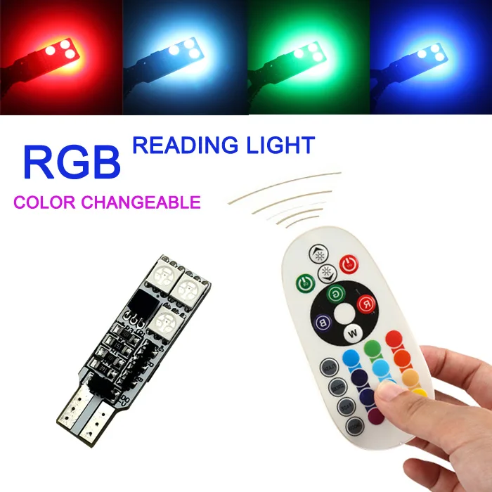 Светодиодная лампа для чтения автомобиля с дистанционным управлением 5050 SMD RGB 2