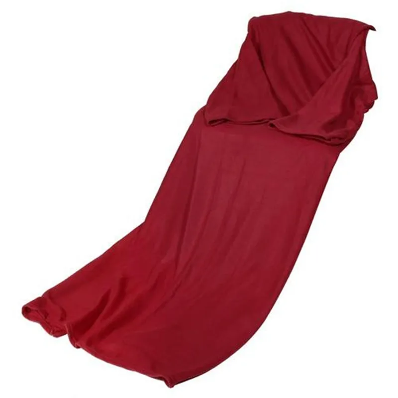 Wine Самое модное семейное зимнее теплое однотонное Флисовое одеяло без застежки, черный, синий, винный, розовый халат, шаль с рукавами - Цвет: Wine