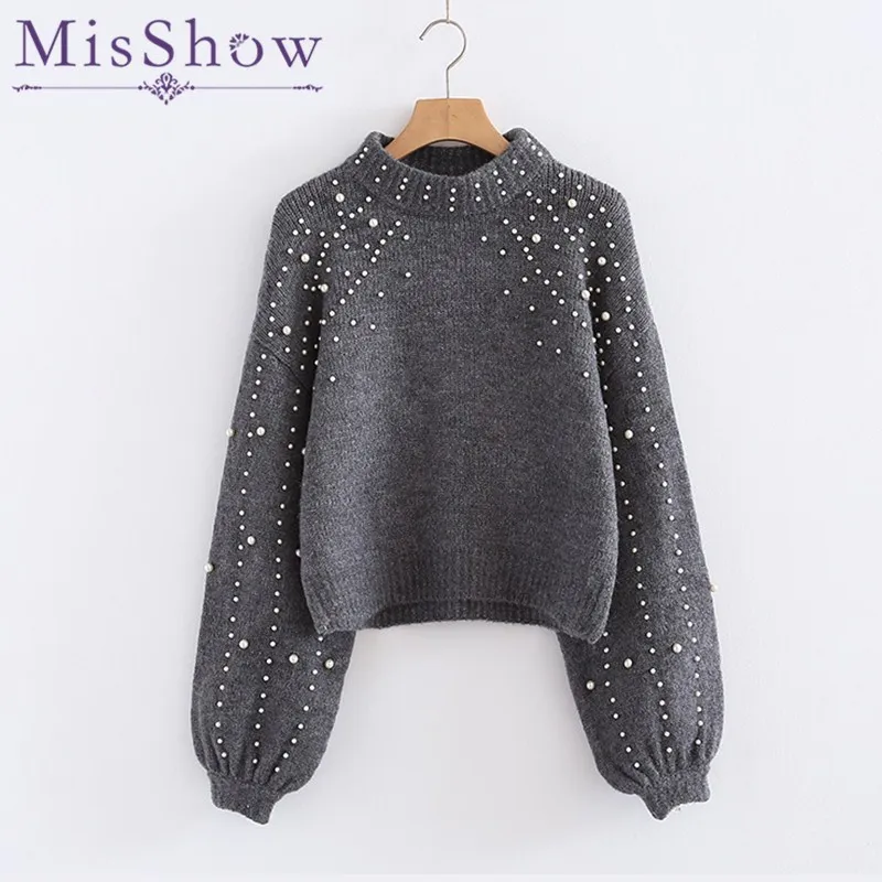 Lantern Sleeve Sweater Women Cashmere O Neck Angora Winter Sweaters and Pullovers Knitted Long | Женская одежда