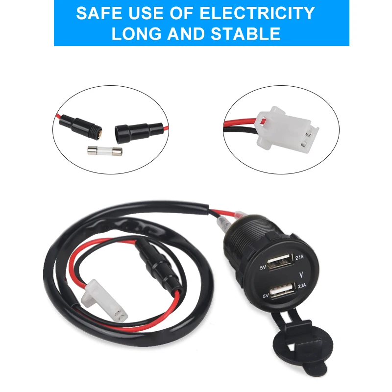 Водонепроницаемое зарядное устройство для автомобиля мотоцикла 5 В а 2 порта USB