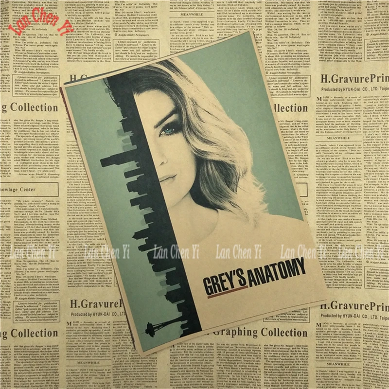 Grey's Anatomy Vintage Kraft Paper Poster Wall Stickers For Living Room Home Decoration | Дом и сад