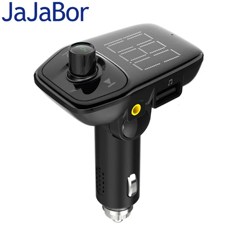 

JaJaBor Bluetooth Car Kit Handsfree Calling Wireless FM Transmitter 3.5MM AUX Audio Jack Car MP3 Player Dual USB Car Charger