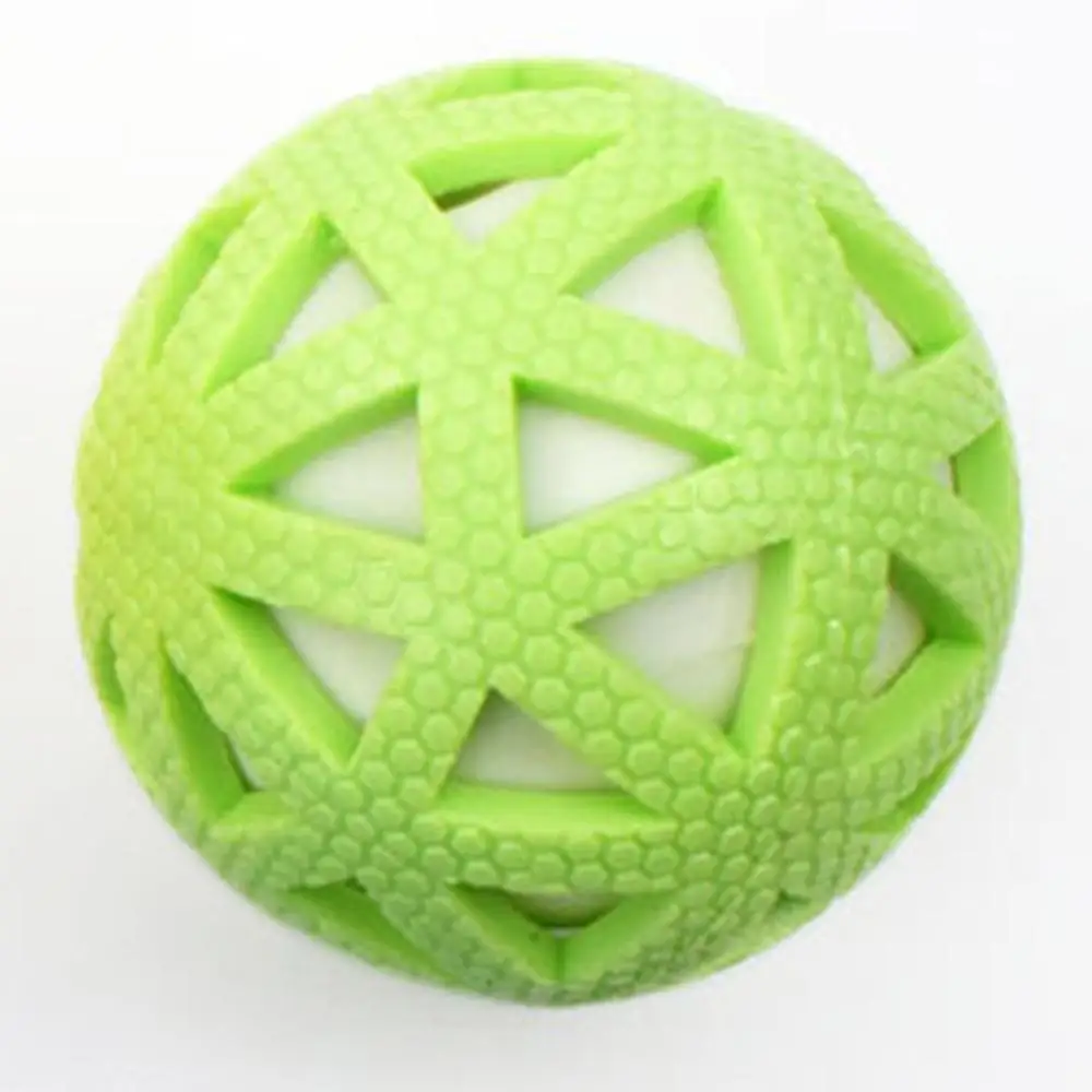 Green Новые игрушки для домашних животных полый сетчатый светящийся шар 7,5 см большой щенок укус резиновая игрушка - Цвет: Green