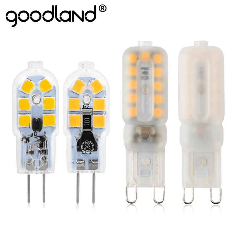 Goodland G4 G9 светодиодный мини светильник 3 Вт 5 220 В перем. Тока 12 в пост.