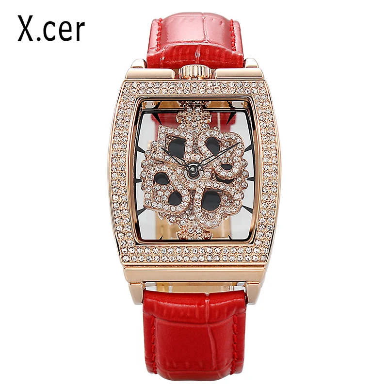 Dimini роскошные женские часы из натуральной кожи модные наручные Стразы кварцевые