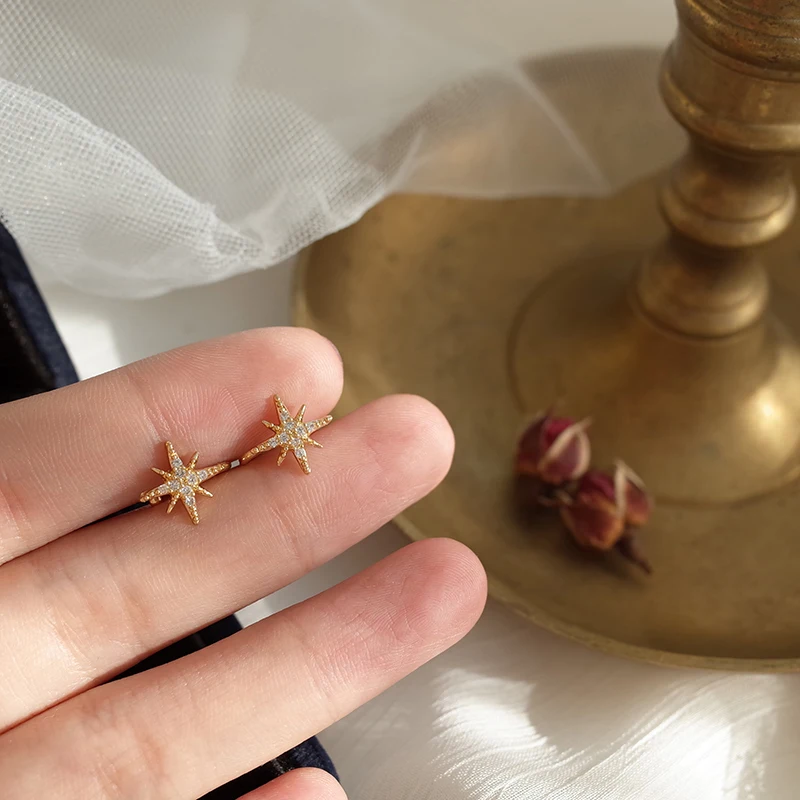 Peri'sBox Delicate Starburst Fake Ear Cuff Earrings for Women No Piercing Cz Star Clip Helix Boucles d oreille | Украшения и