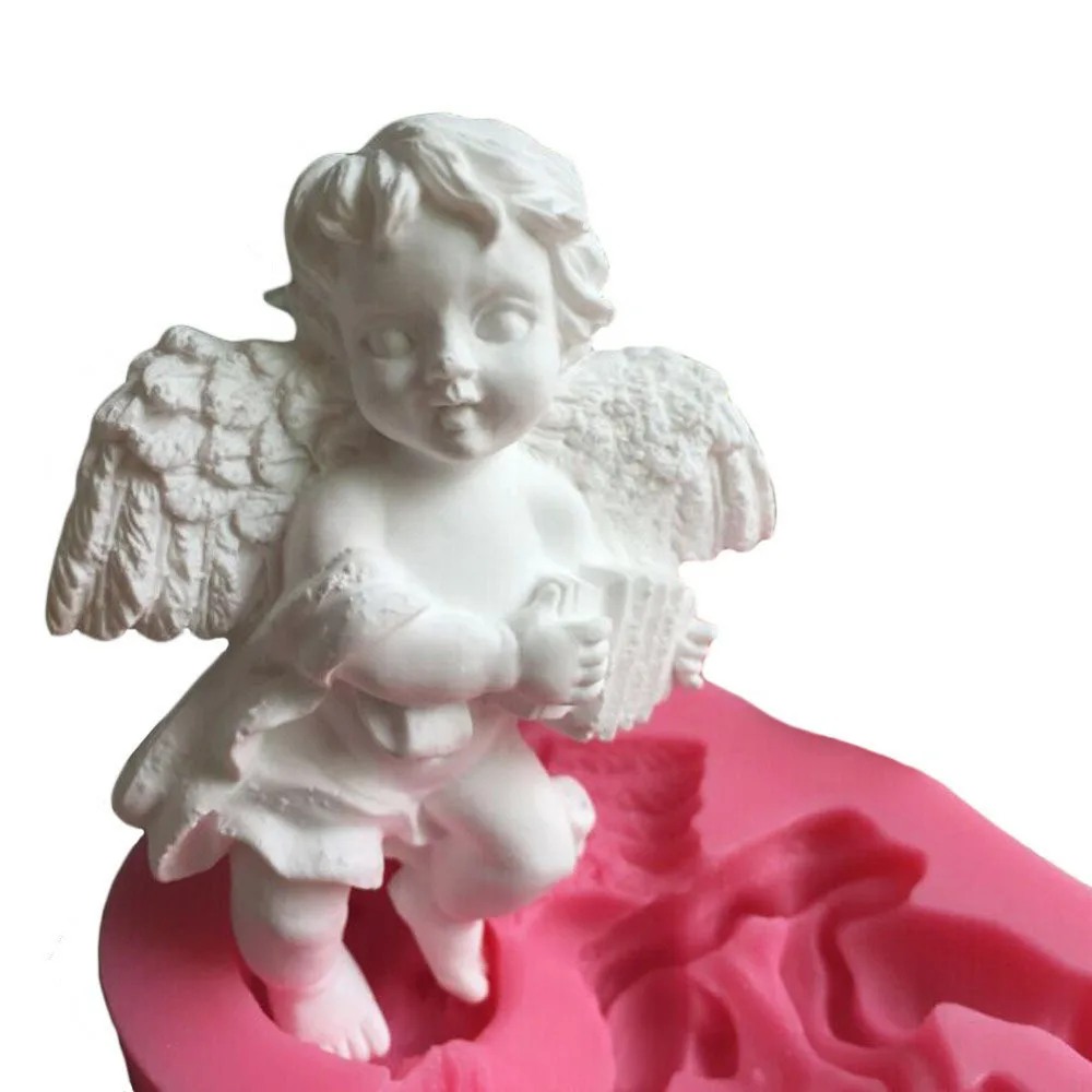 

Silicone Mold Designer DIY Cupid Angel Clay Sculpture 3d Wall Panel Concrete Molds Plaster Casting Epoxy Resin Mold