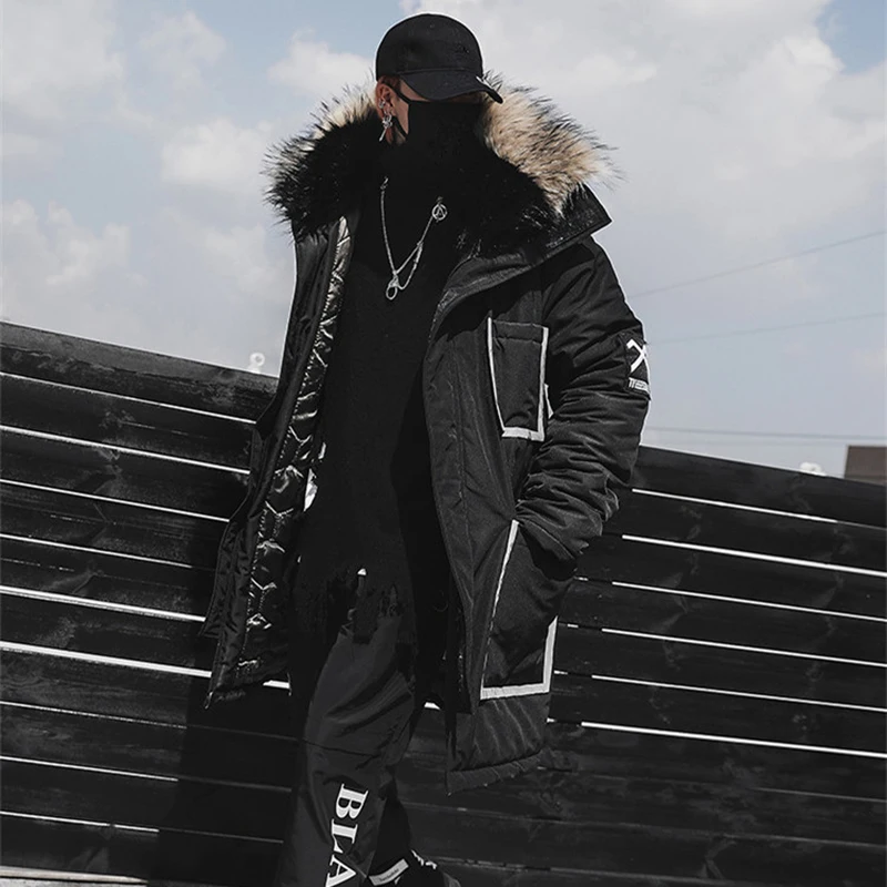 2019 зимняя новая мужская хлопковая одежда мода хип-хоп толстый большой размер