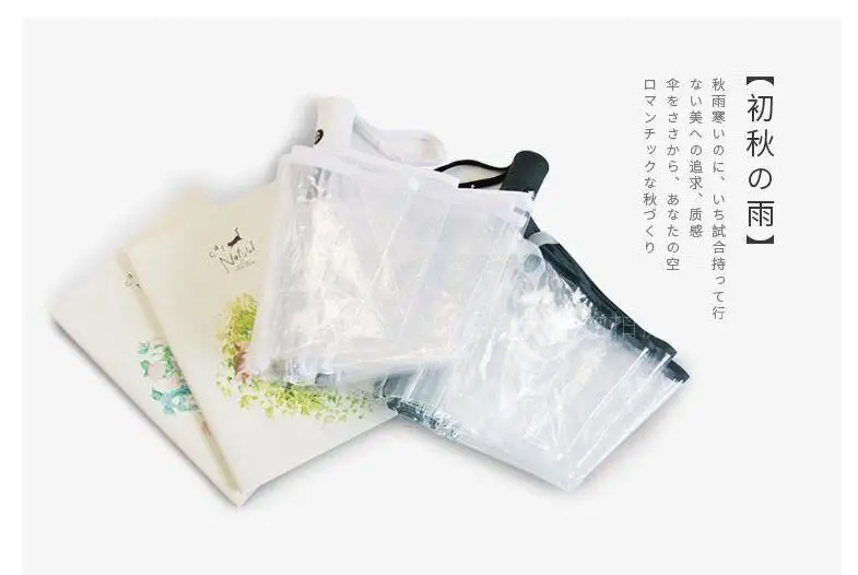 Automatic Umbrella Clear Women's Windproof Folding Umbrellas Women Rain Solid Transparent Color Raingears | Дом и сад