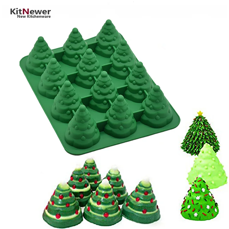 Рождественские DIY 3d силиконовые формы много узоров Рождественская елка зонтик
