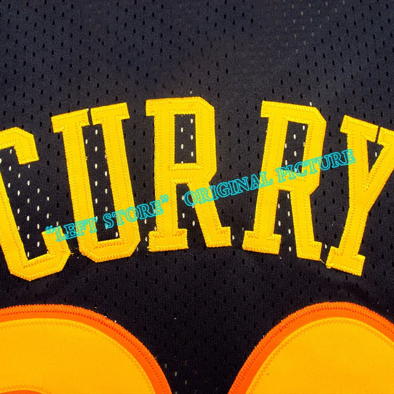 Молния джерси стивен карри возврат дешевые 100% Прошитой Логотипы баскетбол