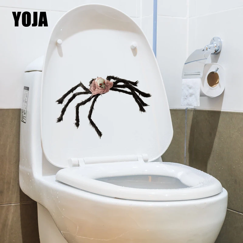 YOJA 22.3X14.5CM забавные черные пауки и черепа гостиная домашний декор наклейки для