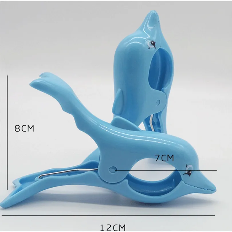 2 шт. уплотненные прочные клипсы с милыми дельфинами зажим для пляжного полотенце