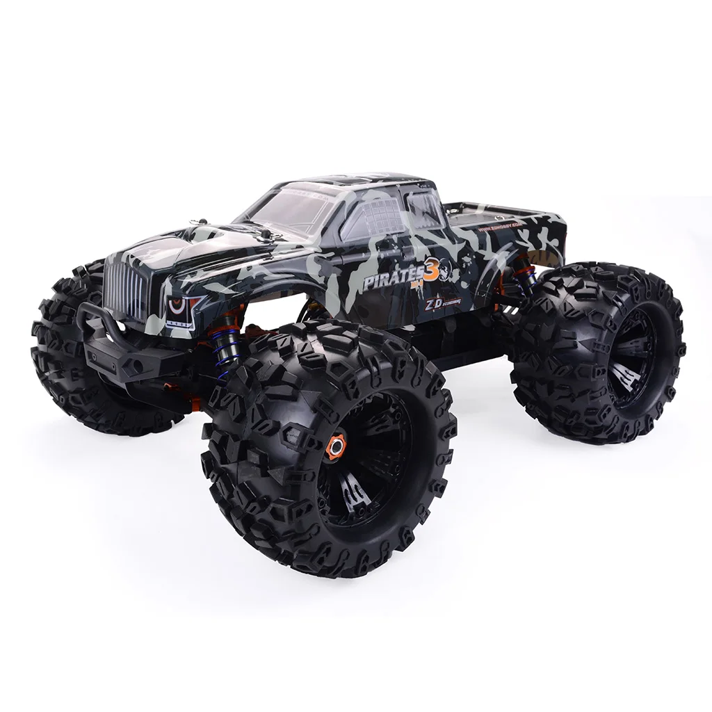 ZD Racing MT8 пирата 3 RC Monster Truck автомобильных 1/8 RTR регулируемый амортизатор 4-Каналы RC автомобиль 120A бесщеточный Водонепроницаемый ESC - Цвет: OG metal Empty frame