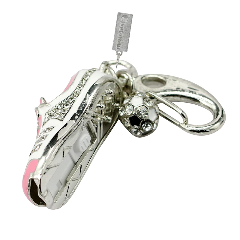 Кристальный USB флэш-накопитель Металлические футбольные кроссовки USB 2,0 флэш-память 4 ГБ 8 ГБ 16 ГБ 32 ГБ 64 ГБ ювелирные изделия флеш-накопитель