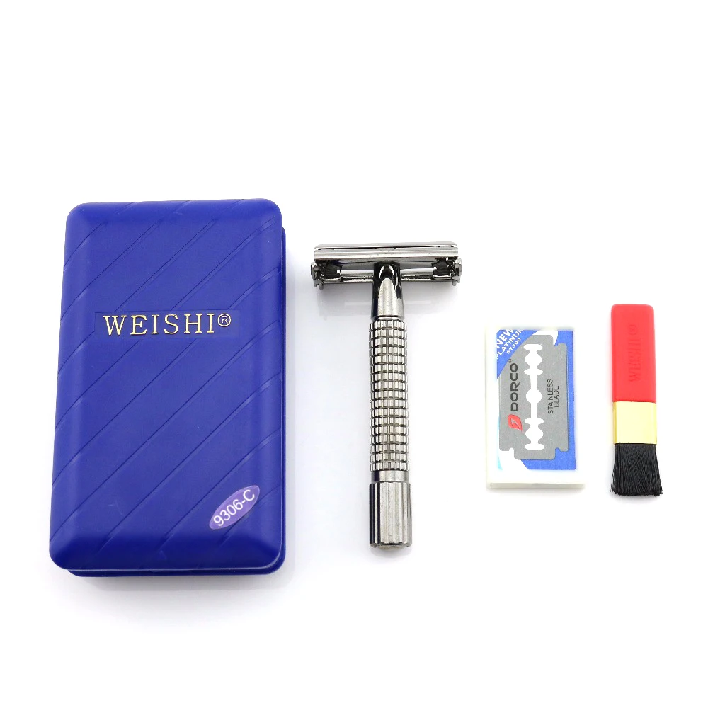 Безопасная бритва Weishi бабочка бритва 9306-G яркий серебристый/9306-E матовый серебристый/9306-C пистолет цвет 10 шт./лот