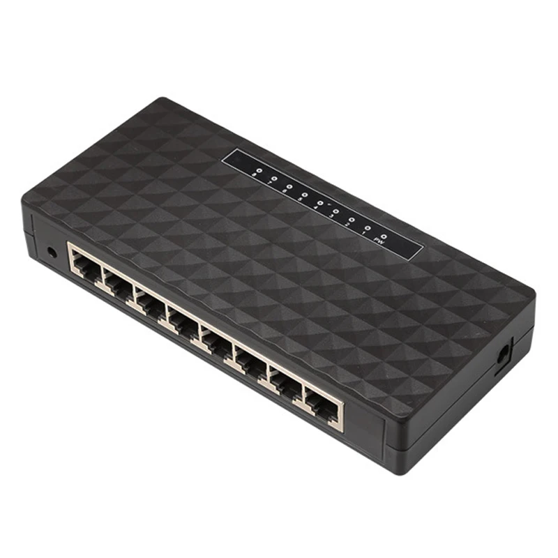 black 8 Порты и разъёмы сети гигабитный коммутатор 10/100/1000 Мбит/с Fast Ethernet Lan концентратор полный/полудуплекс - Цвет: black