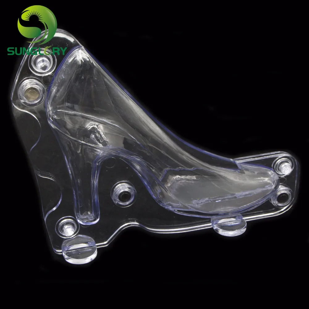 Большой размер пластиковые DIY 3D туфли на высоком каблуке шоколадная Форма стерео