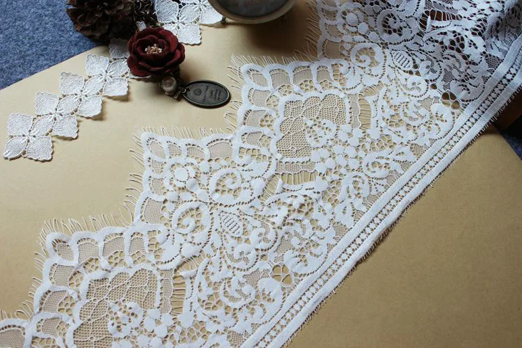 6 м/лот Высококачественная кружевная отделка для ресниц черная белая ткань