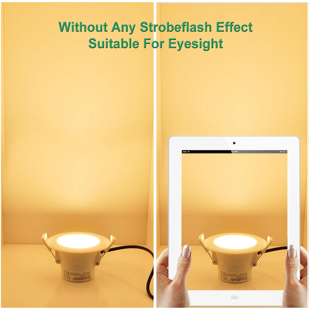 

LED Small Recessed Ceiling Downlight 8W Dampproof IP44 for Bathroom Kitchen Living Room Warm White 3000K Hole Dia 70-85MM 6 Pack