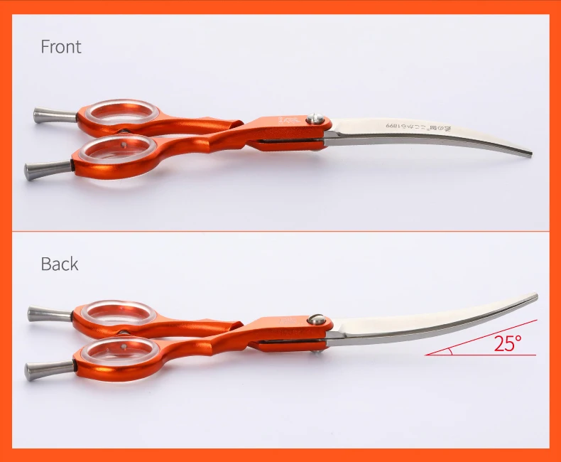 Fenice Professional Pets Grooming Scissors 6.0 inch Aluminum Handle Dog/Cat Hair Cutting Curved Shear