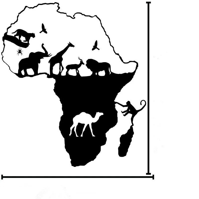 Искусство Стены винила Переводные Картинки Home Decor Стикер Джунгли Сафари Африка