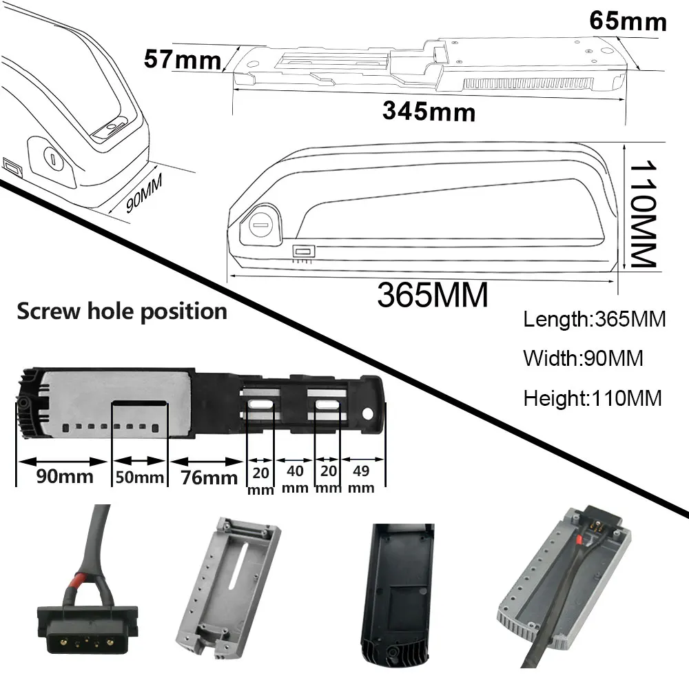 Фара для электровелосипеда в Акула Батарея 48 v 10Ah литий-ионный пакет с usb