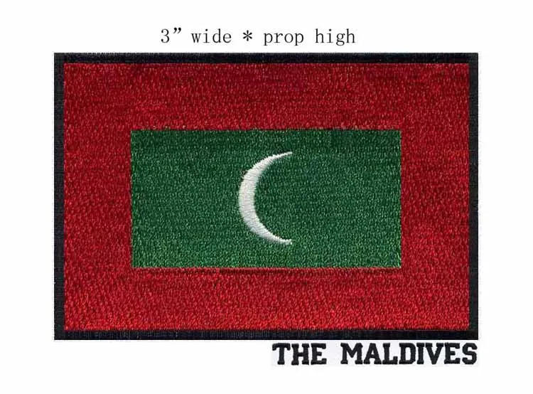 MALDIVES 100% Вышивка Флаг патч 3 &quotширокий патч/Войлок прямоугольник/передача железа