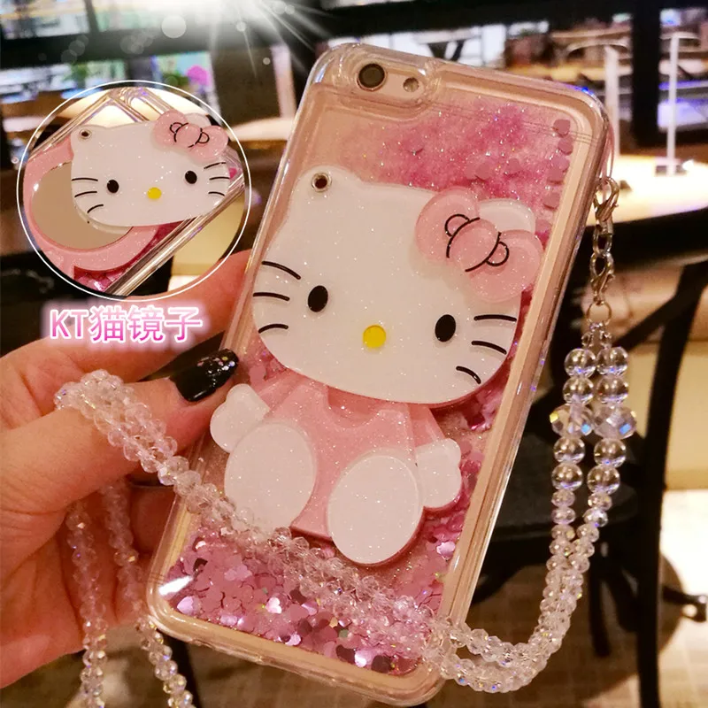 3D move для iphone Xs/xsmax чехол милый bling love liquid 8 7 6 6s plus розовый корпус/висячий шейный