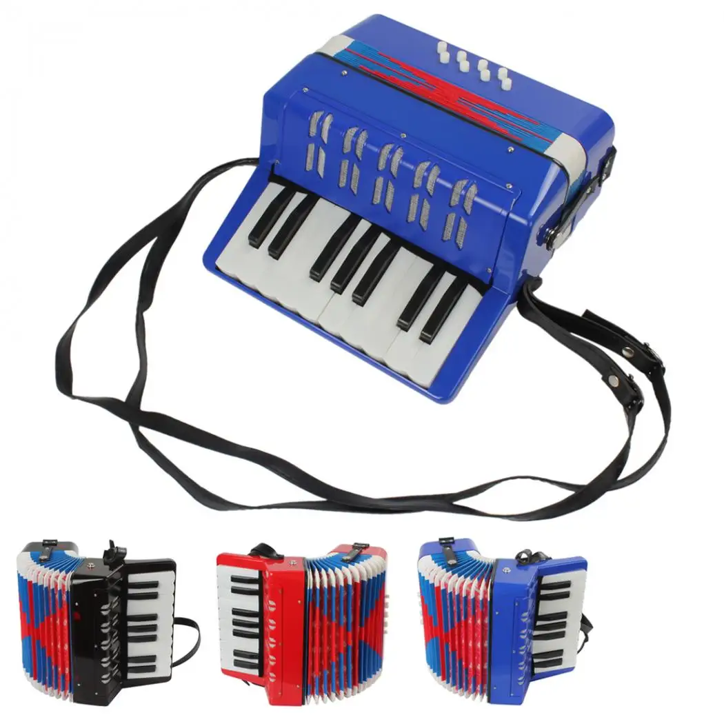 

Mini Durable Educational Musical Instrument 17-Key 8 Bass Toy Accordion for Amateur Beginner Kids Children