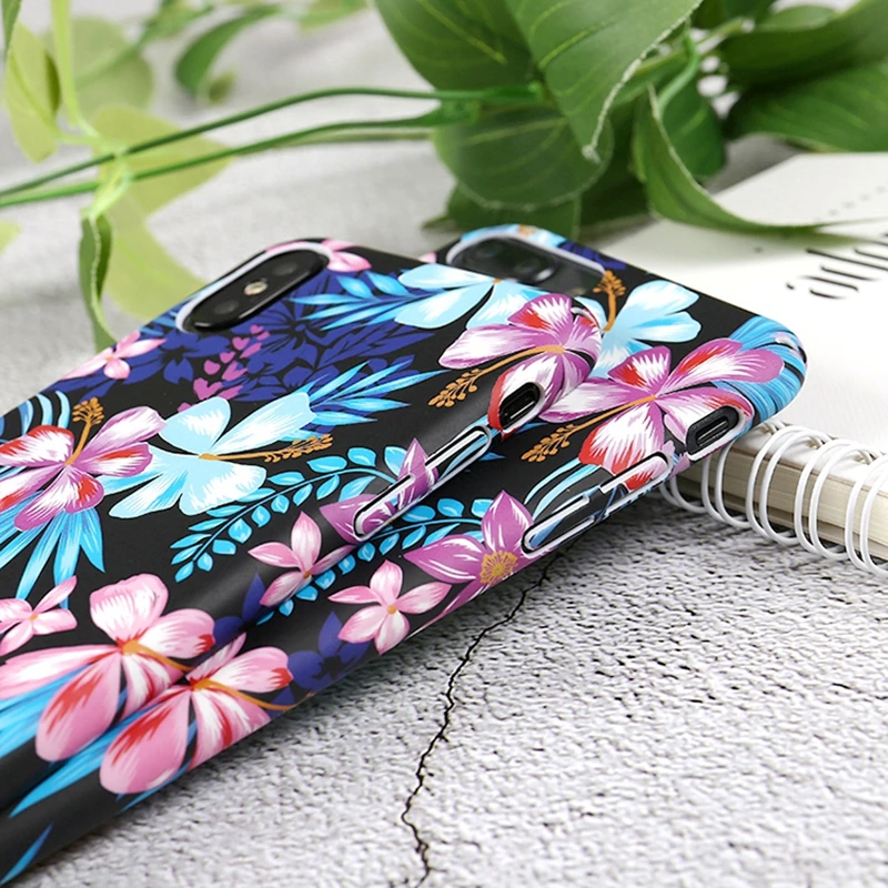 Fundas on for iPhone X Retro Tropical plants Floral Phone Case Coque 6 6s 7 8 Plus 7Plus Fashion Cover |