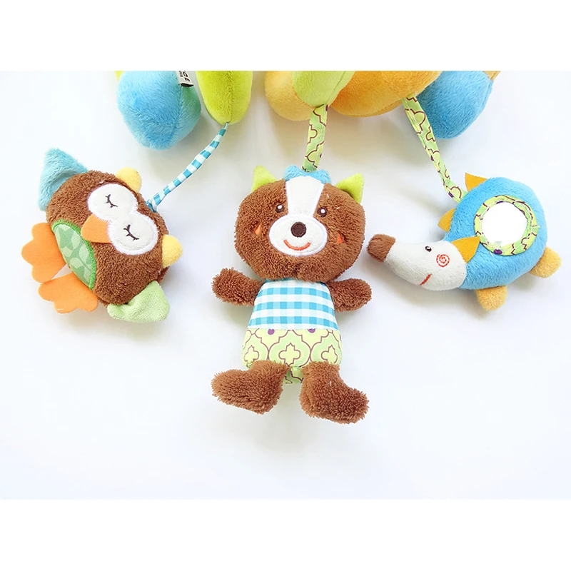 

JJOVCE Baby Playpen Hanging Toys Plush Crib Rattles with Owl Bear Doll Musical Early Educational Baby Toys Stroller Accessories