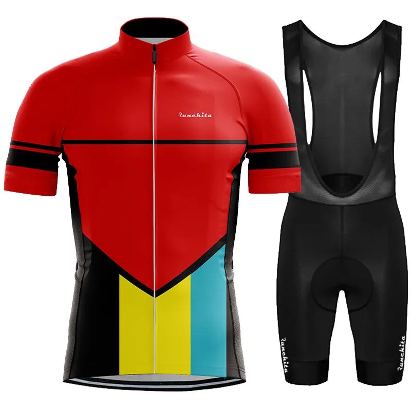 Set 06 RUNCHITA ciclismo короткий рукав Велоспорт трикотажный комплект одежда для велоспорта mtb ropa de ciclismo мужская pro кофта для велоспорта Culotte одежда - Цвет: Set 06