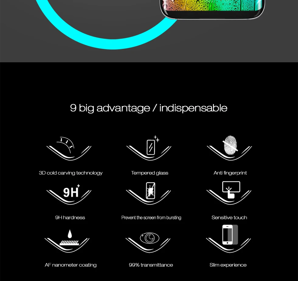 Gourde, новинка, 3D, 9 H, закаленное стекло для samsung Galaxy S9, взрывозащищенное, изогнутое, полное покрытие, Защита экрана для S8 Plus, S9 plus